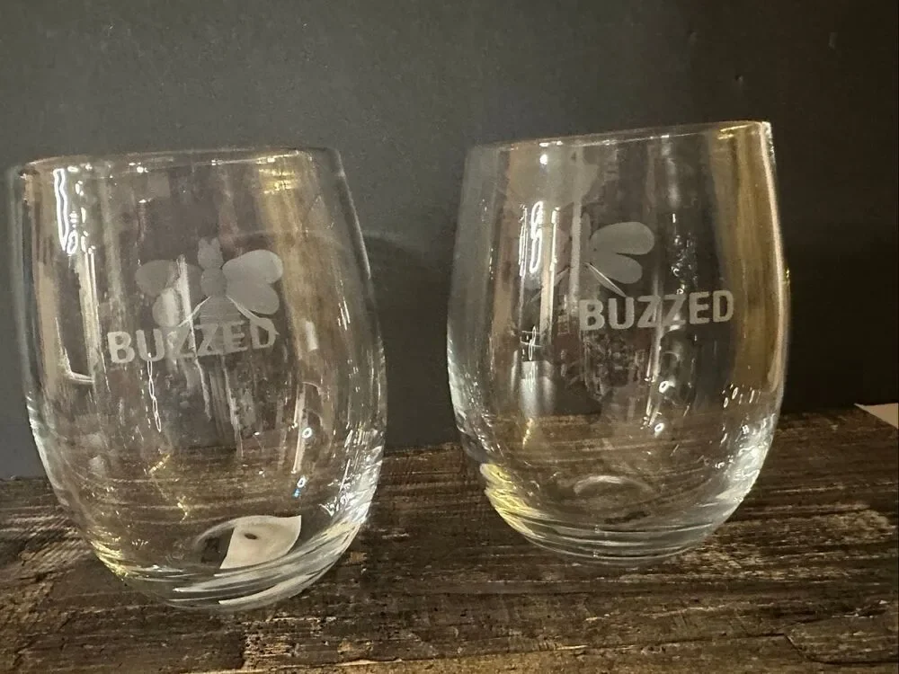 TAG Clear Buzzed Stemless Wine Glass Set of 2